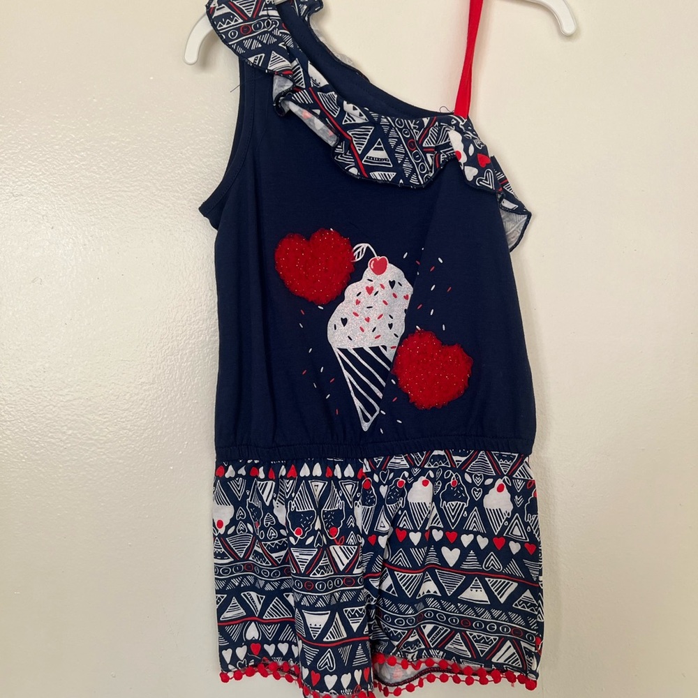 Epic Threads Navy and Red Kids Romper - Girls size 4T